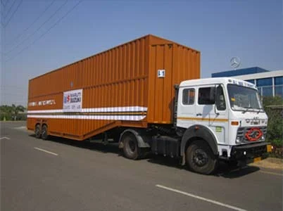 Car carrier trailer used for vehicle transportation services.